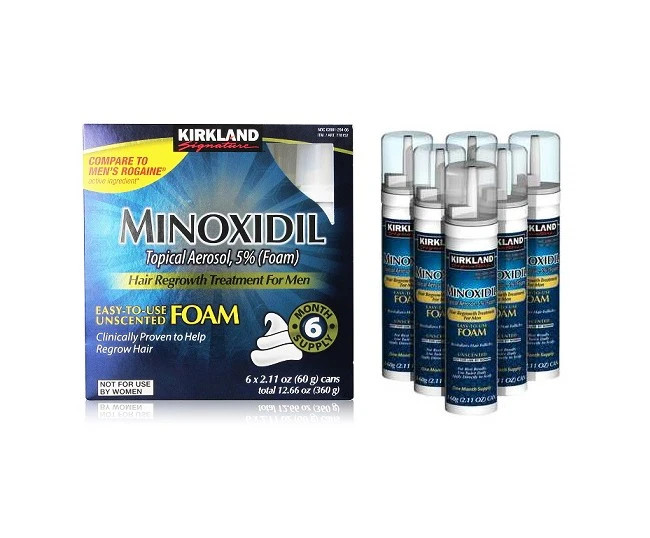 فوم رشد مجدد مو و ضد ریزش مو مردانه کرکلند ماینوکسیدل 5% KIRKLAND Minoxidil Topical Aerosol 5% Foam Hair Regrowth teartment اصل اورجینال