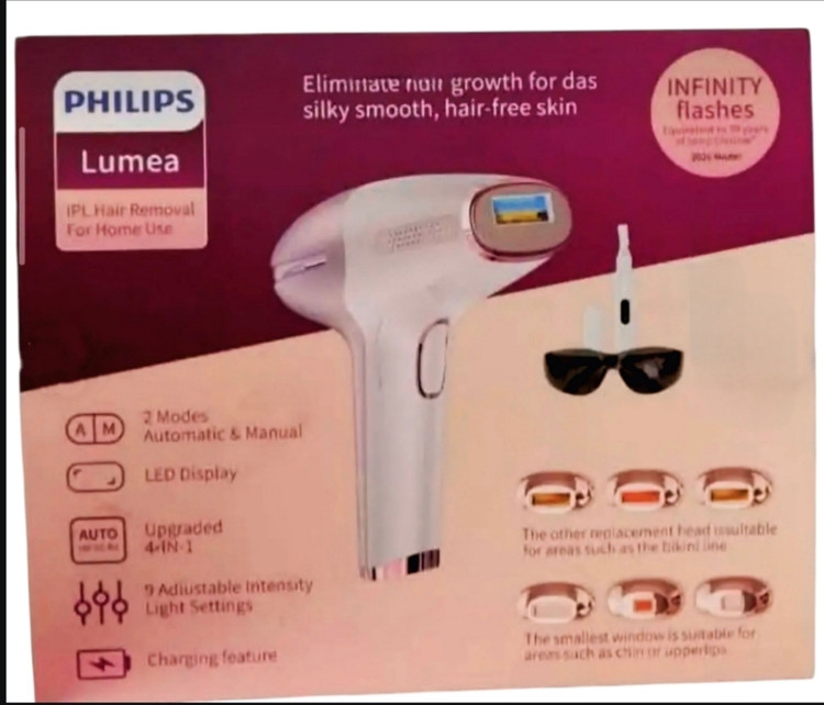 لیزر خانگی فیلیپس مدل Lumea IPL Hair Remova شات نامحدود (با 6 عدد سر ) اصل